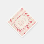 可愛いコケットさくらんぼオントップベビーシャワー スタンダードカクテルナプキン (角)