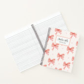 可愛いコケットピンク弓スパイラル ノートブック (内部)