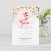 可愛いコケットベビー恐竜ガールフローラ 招待状 (スタンド正面)