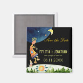 可愛いココペリのエスニックな結婚式 マグネット (正面/裏面)