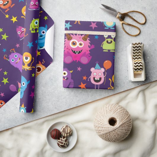 可愛いコスチュームハローウィンパーティ 子供へ ラッピングペーパー (クラフト)