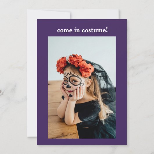 可愛いコスチュームハローウィンパーティ 子供へ 招待状 (裏面)