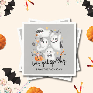 可愛いコスメ不気味幽霊カボチャのハロウィン スタンダードカクテルナプキン