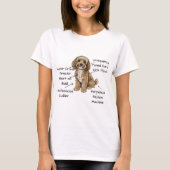 可愛いコッカプーの解剖学図 犬好きへのギフト Tシャツ (正面)