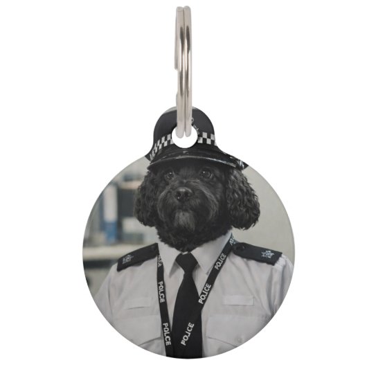 可愛いコッカプー警察犬ペットタグ ペット ネームタグ (正面)