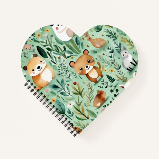 可愛いコテージコアグリーンフィールド磁気フレーム ノートブック (正面)