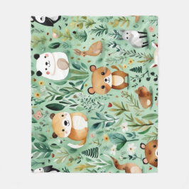 可愛いコテージコアグリーンフィールド磁気フレーム フリースブランケット