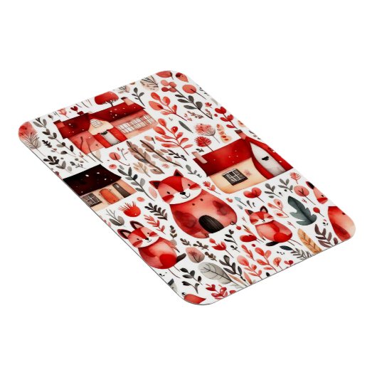 可愛いコテージコアレッドフィールド磁気フレーム マグネット (右側)