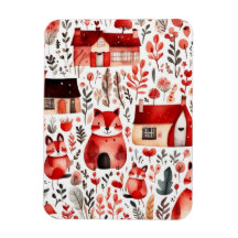 可愛いコテージコアレッドフィールド磁気フレーム