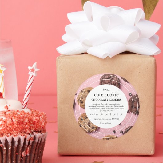 可愛いコテージフードローレーベル ラウンドシール (パーティー)