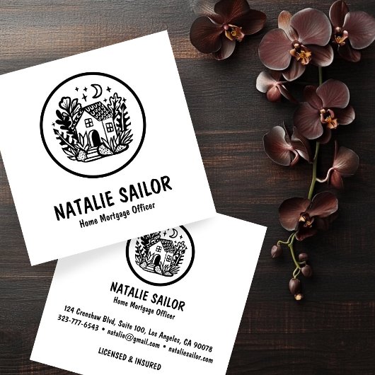 可愛いコテージロ実在ゴエステートエージェントのローン スクエア名刺