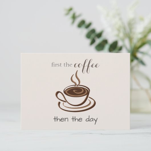 可愛いコパーソナライズされたーヒー好きミニマル ノートカード (スタンド正面)
