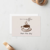 可愛いコパーソナライズされたーヒー好きミニマル ノートカード (正面/裏面インサイチュ)