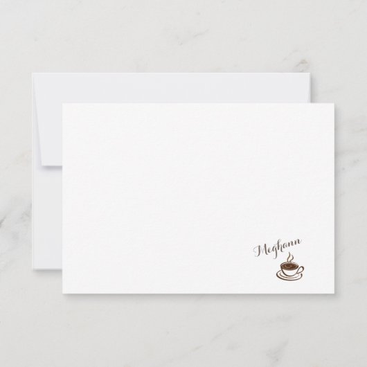 可愛いコパーソナライズされたーヒー好きミニマル ノートカード (裏面)