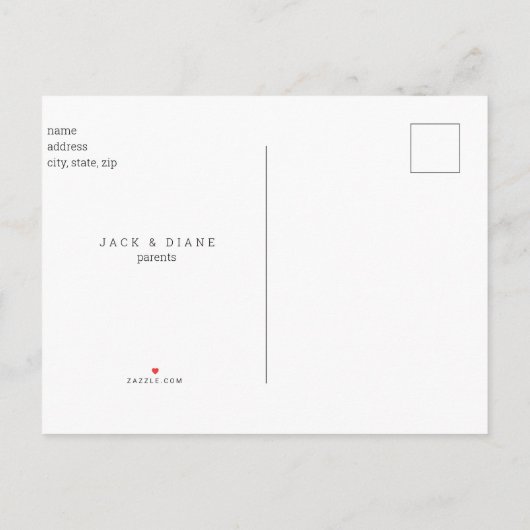 可愛いコラージュ写真セージベビー誕生のお知らせ 案内ポストカード (裏面)