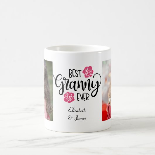可愛いコラージュ写真最高のグラニーおばあちゃんプレゼント コーヒーマグカップ (中央)