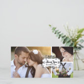 可愛いコラージュ素朴の結婚ありがとうフォトカード サンキューカード (スタンド正面)