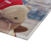 可愛いコリーとチャ縁どーを持つサンタクロース カッティングボード (角)