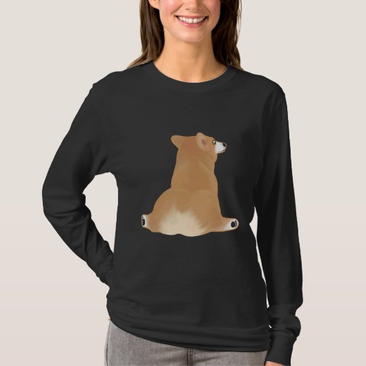 可愛いコルギで子犬のお尻 Tシャツ (正面)