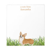 可愛いコルギパーソナライズされた犬 ノートパッド (正面)