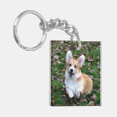 可愛いコルギ犬が飛び跳ねる キーホルダー (正面左)