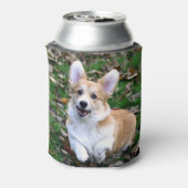 可愛いコルギ犬が飛び跳ねる 缶クーラー (缶裏面)