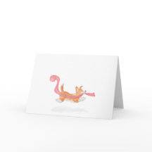 可愛いコルギ犬の盗み転がトイレ空白のカード