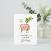 可愛いコルギ「私の犬と私は移動した」動いている葉書 ポストカード (スタンド正面)