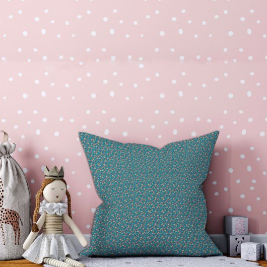 可愛いコンテンポラリー蝶鮮やか柄ティール(緑がかった色) クッション