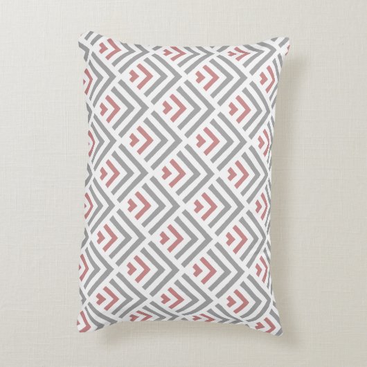 可愛いコンビネーションセージ緑、バーガンディジグザググ アクセントクッション (裏面(縦))