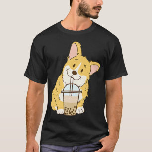 可愛いコーギとボバドドッグバブルミルクティー愛好家453 Tシャツ