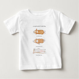 可愛いコーギの子犬のガイドsplootingベビーのTシャツ ベビーTシャツ