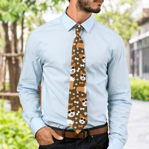 可愛いコーギスペンブロークウェルシュコーギーおもしろいパターン ネクタイ