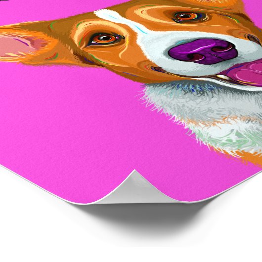 可愛いコーギポスター、私の部屋、学生用の部屋ポスター ポスター (角)