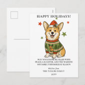 可愛いコーギーだらしないトナカイセーター クリスマス (正面/裏面)