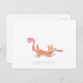 可愛いコーギ子犬の盗みトイレ転がの葉書 ポストカード (正面/裏面)