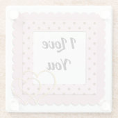 可愛いコースターでピンクのハートが大好き ガラスコースター (裏面)