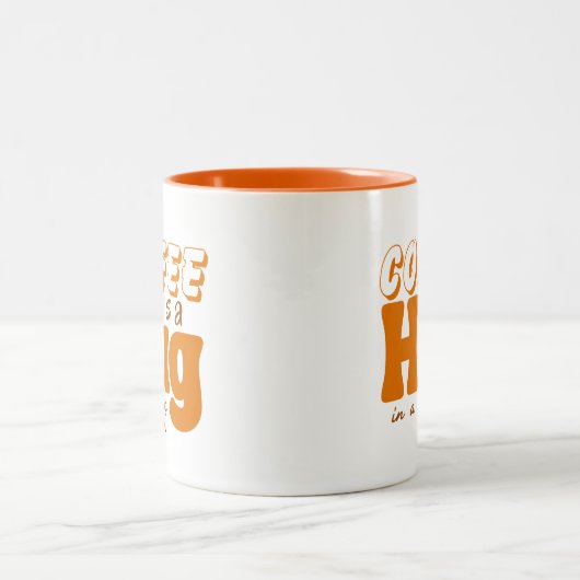 可愛いコーヒーはマグカップ女性男性のハグカフェことわざ ツートーンマグカップ (中央)