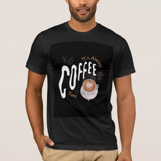 可愛いコーヒーカップのデザイン Tシャツ (正面)