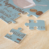 可愛いコーヒーカップクリームカフェイン粒茶色ハート ジグソーパズル (側面)