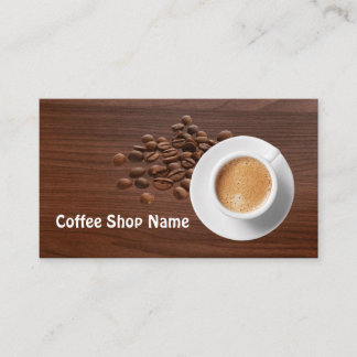 可愛いコーヒーショップのコーヒー豆 名刺