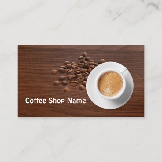 可愛いコーヒーショップのコーヒー豆 名刺 (正面)