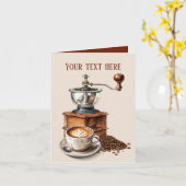 可愛いコーヒーショップ任意の目的を追加メッセージ カード (黄色い花)