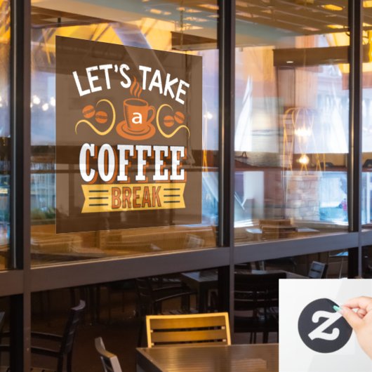 可愛いコーヒーショップ単語artウィンドウズラッキング ウィンドウサイン (レストラン窓)