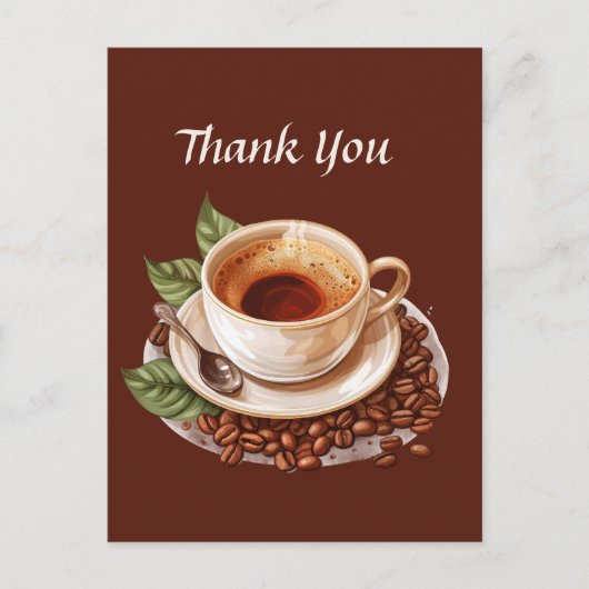 可愛いコーヒーショップ感謝していお客様またはベンダー ポストカード (正面)