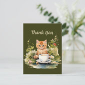 可愛いコーヒーショップ感謝していお客様またはベンダー ポストカード (スタンド正面)