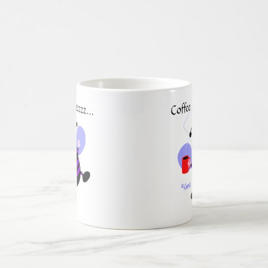 可愛いコーヒーバズ漫画パープルワーカーミツバチ コーヒーマグカップ (中央)