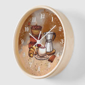 可愛いコーヒーバーの装飾ラージクロック 壁時計 (傾斜)