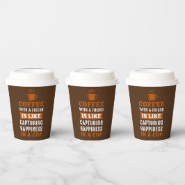 可愛いコーヒーバーフレンドのワードアート 紙コップ
