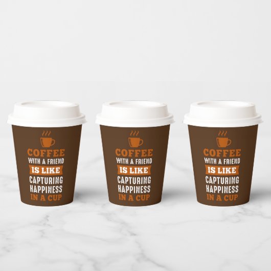 可愛いコーヒーバーフレンドのワードアート 紙コップ (複数)